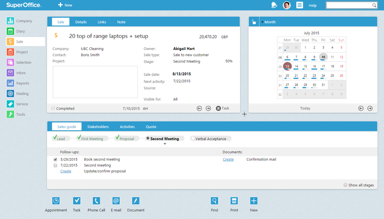 SuperOffice Sales Features and Sales Guide